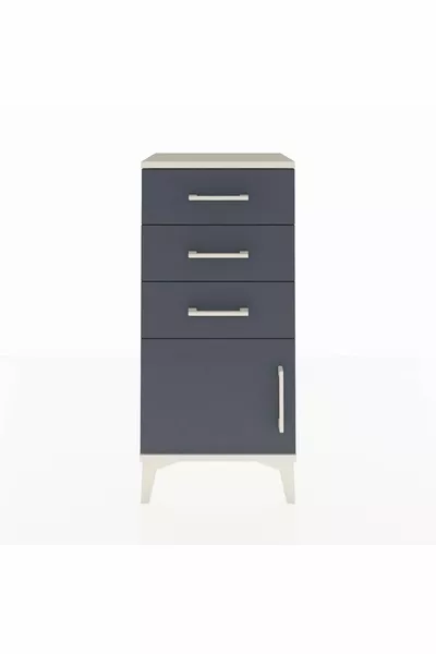 Arges Commode met 3 laden en 1 deur, Agaat-Antraciet