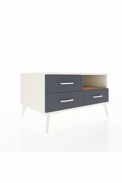 Kronos Dressoir Eenplank 3 Laden Natuursteen-dennen/Antraciet