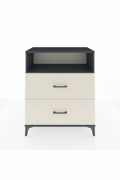 Комод Hyperion с одной полкой и двумя ящиками, антрацит-каменный