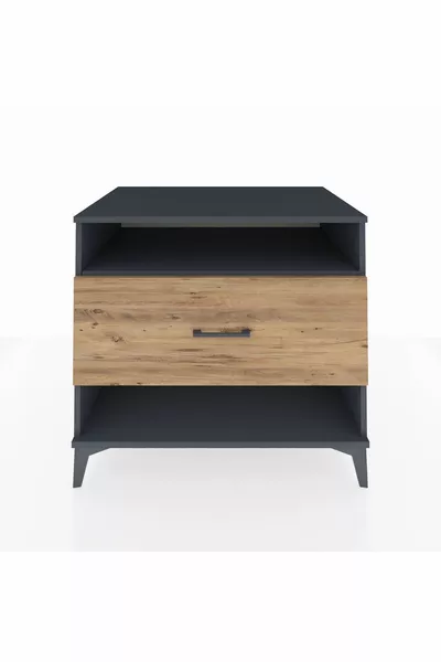 خزانة كرونوس بدرج واحد ورف واحد - أنثراسيت وصنوبر