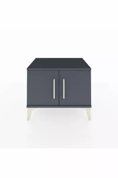 خزانة جانبية هايبريون برف واحد و بابين رمادي غامق-رمادي غامق