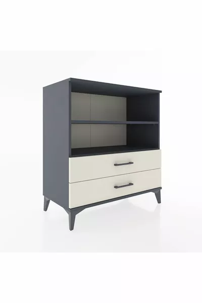 خزانة هايبريون بدرجين ورفين - أنثراسيت وحجر رملي