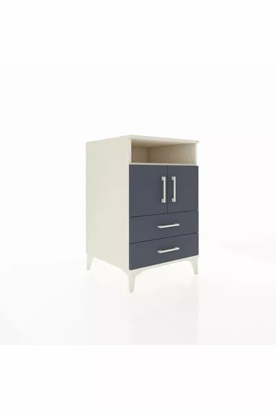 Kronos Komodin 2 Raflı 2 Çekmeceli 2 Kapaklı  Aytaşı-Antrasit