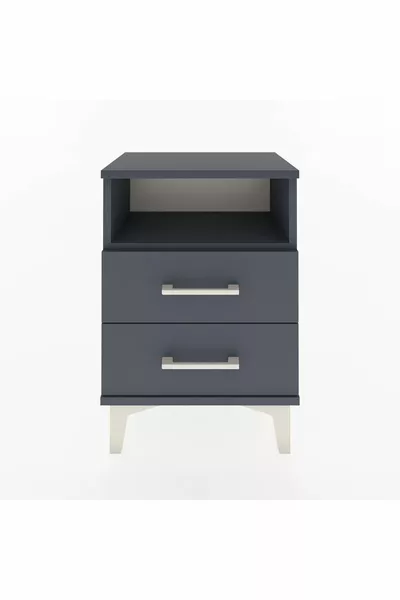 أرجس كومودين ذو رف واحد ودرجين - أنثراسيت