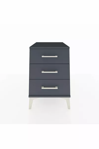 خزانة جانبية كرونوس بثلاثة أدراج أنثراسايت-أنثراسايت