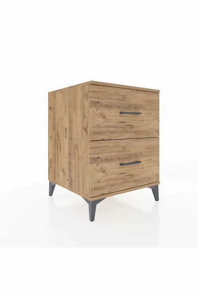 Kronos Nachtkastje met 2 laden dennen-dennen