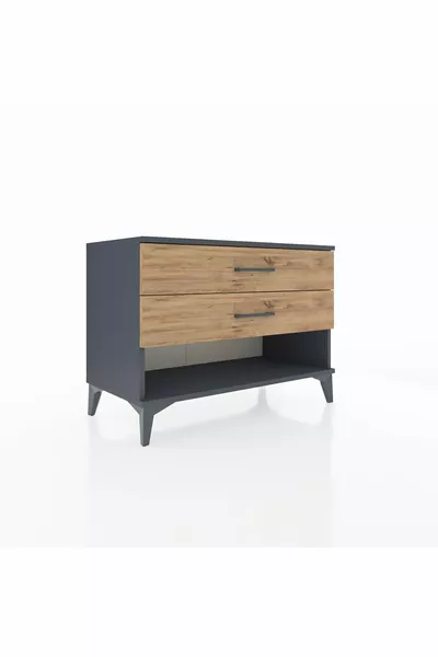 خزانة أدراج هيفريون بطبقين أنثراسيت-صنوبر