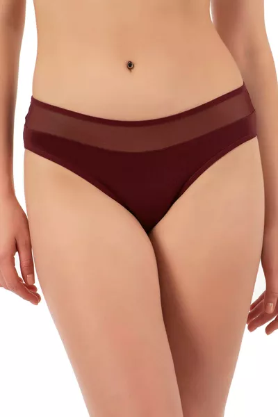 Özkan  7er-Pack Damen Slip mit elastischem Baumwollanteil, dehnbarem Bund und Tüll-Details