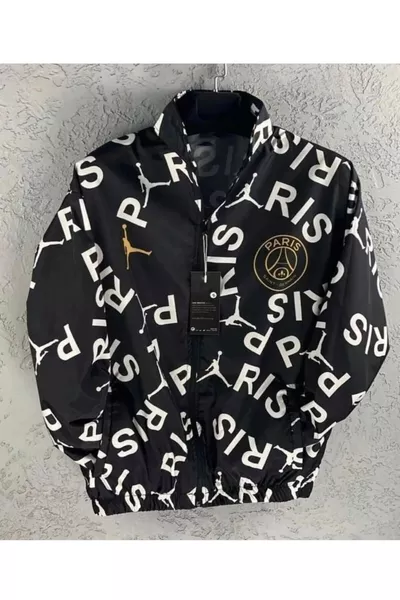 Imperméable noir pour homme avec fermeture éclair