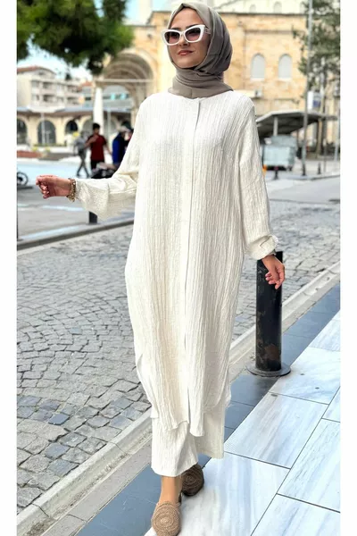 زي الحج والعمرة قطني مزدوج