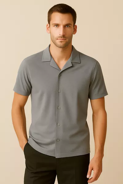 MEN'S GRAY OVERSIZED SHIRT