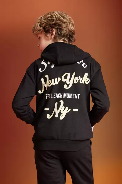 Sweat-shirt à capuche oversize pour garçon avec impression dans le dos SP