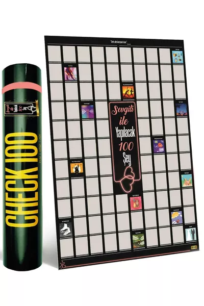 Постер с  неща за правене с любимия, Подарък за любимия, Постер за издраскване, Подарък