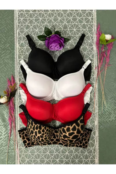 طقم صدرية نسائية مبطنة مع دعامة سلكية (4 قطع)