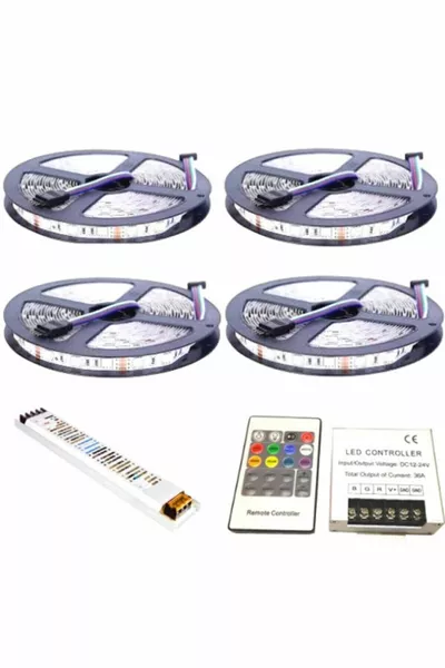  метров Внутренняя RGB LED лента Ультратонкий трансформатор Пульт 3 чипа  Двойная плата PCB