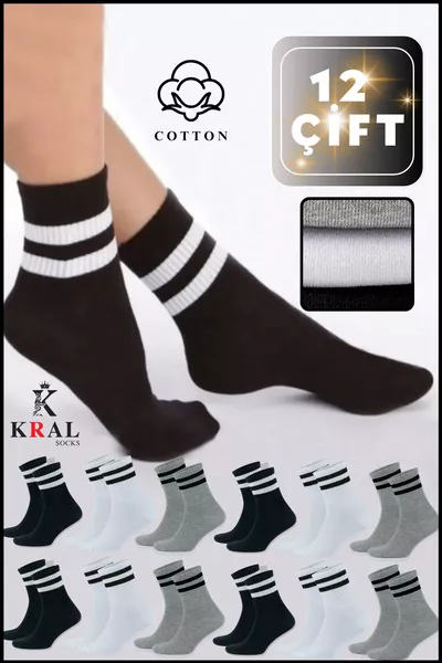 Men's and Women's ( Pairs) Striped College Tennis Socks Cotton Sweat-Resistant Socks