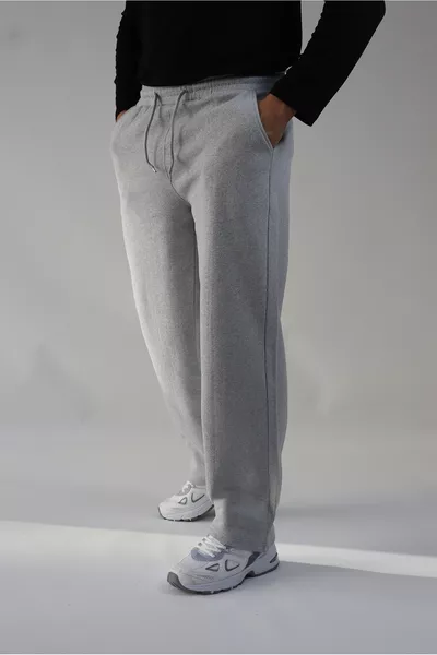 Unisex 3-Piece Sweatpants Set – Knitted Fabric, Comfortable Sporty Baggy Fit (Black-Gray-Navy)