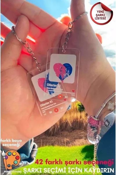 Комплект за изработка на ключодържател с двойни отпечатъци за подарък за любимия човек - Подарък за Свети Валентин