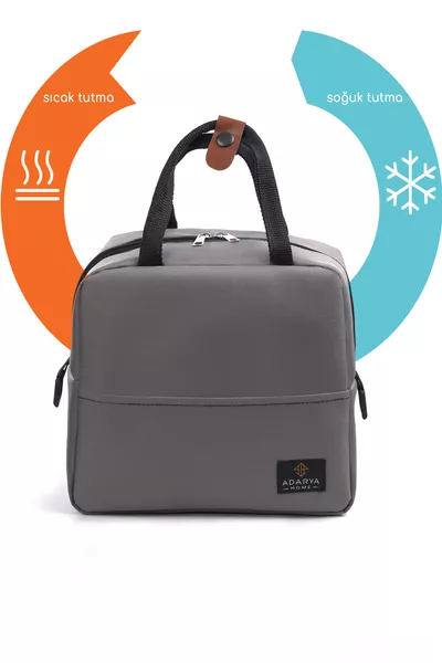 حقيبة نقل طعام 7 لتر حرارية للساخن والبارد، ترمس حراري للتخييم والنزهات، حقيبة تبريد مع فريزر (رمادي)