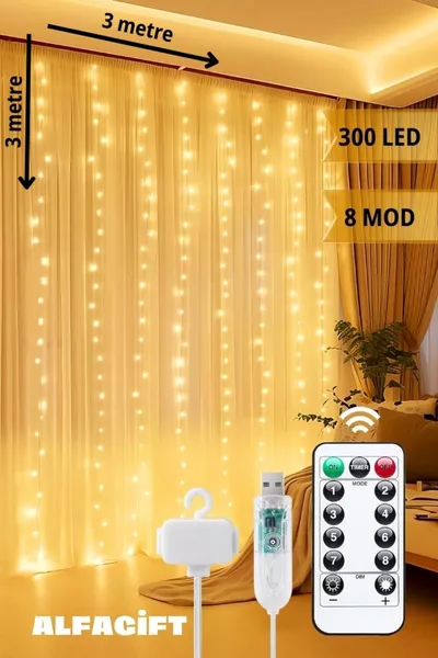  Meter 8 Functionele  LED Gordijnverlichting - met Afstandsbediening