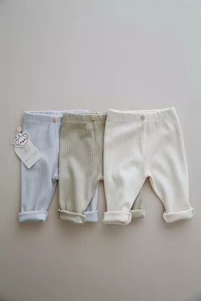 طقم 3 جوارب أطفال مضلعة، الموديل 2