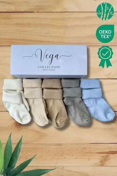 جوارب رضّع من البامبو معتمدة من Oeko Tex، مجموعة من 5