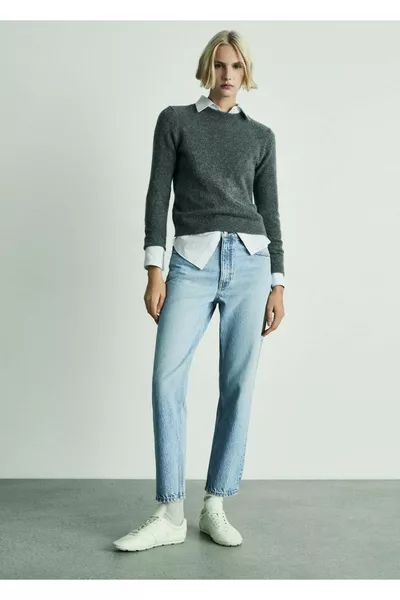 Дънки тип  с висока талия