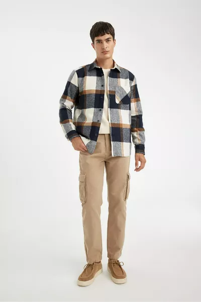 Regular Fit Plaid Lumberjack Flannel Long Sleeve Shirt au