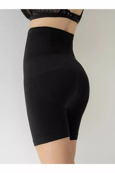 Shorts corset gainant et moulant avec jambes évasées, couleur noire