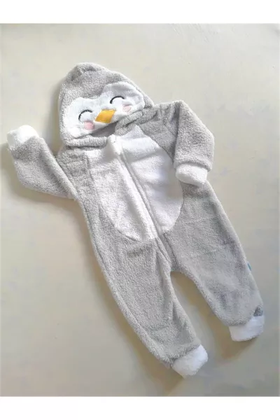 Unisex Babypakje Pluto Grijze Pluche Pinguïn