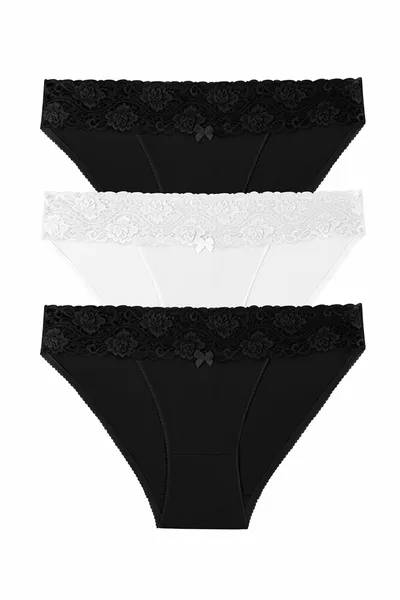 3er-Pack Damen Spitzen-Baumwoll-Slips