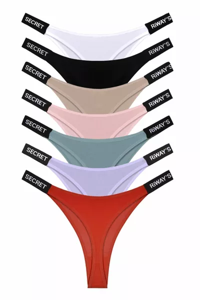Cotton Side Band Elastic Thong 7-Pack