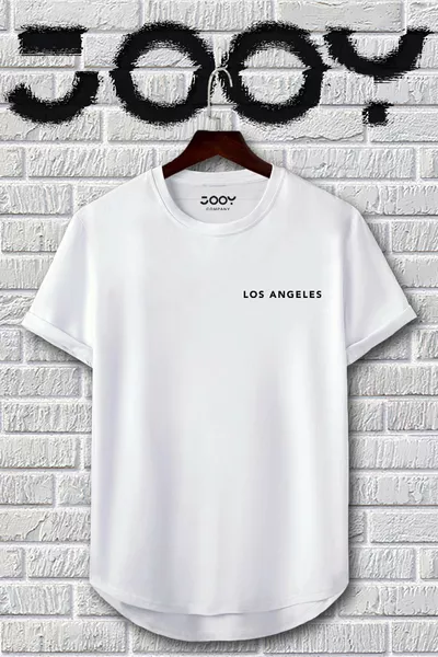 Комплект от две тениски с щампа на Лос Анджелис в черно и бяло с тясна кройка