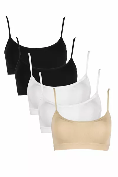 Dames gekleurde 5-delige hemdtop met beugel en padding