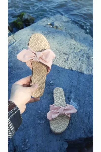 Bow Vrouwen Stro Slippers Zachte Zool Casual Zee Strand Slippers