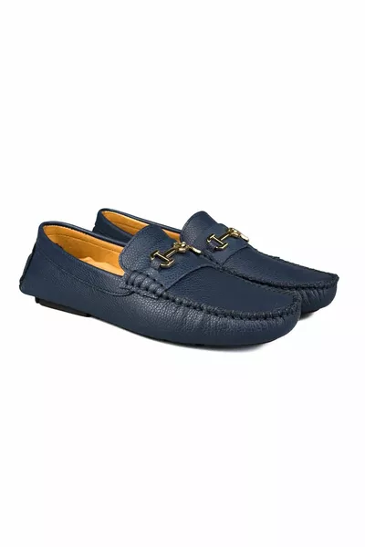 Simena Scarpe Mocassini Uomo In Vera Pelle Blu Navy