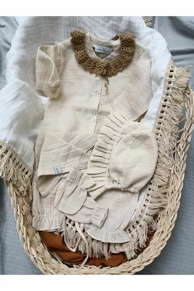 وزرة الشاش طوق محبوك مفصلة