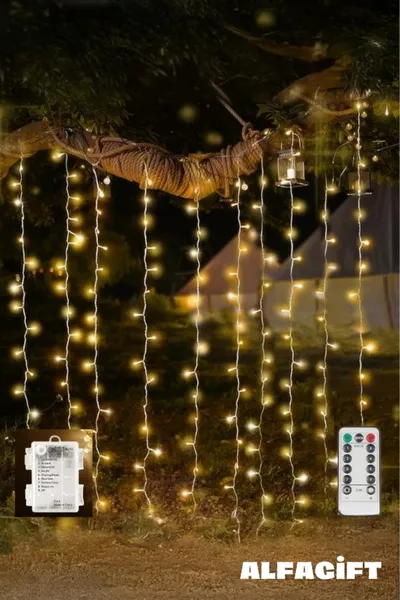 Небольшая лампа в форме  метра,  светодиодов, шторные светодиоды на батарейках с дистанционным управлением - декоративные, с 8 режимами