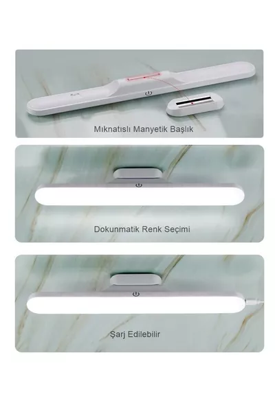 Bathroom Bedroom Magnetic Cabinet Makeup Shaving LED Light USB Rechargeable Wireless LED Lamp