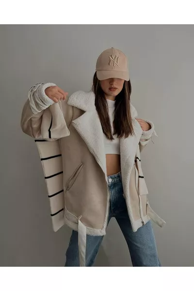 معطف ترنش جديد من الجلد السويدي المستورد للموسم الجديد