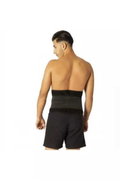 Thermosauna Rückenstützgürtel für Taille, Bauch und Hüften, schlank machender Sportkorsett Fitness-Schwitzgürtel Schwarz