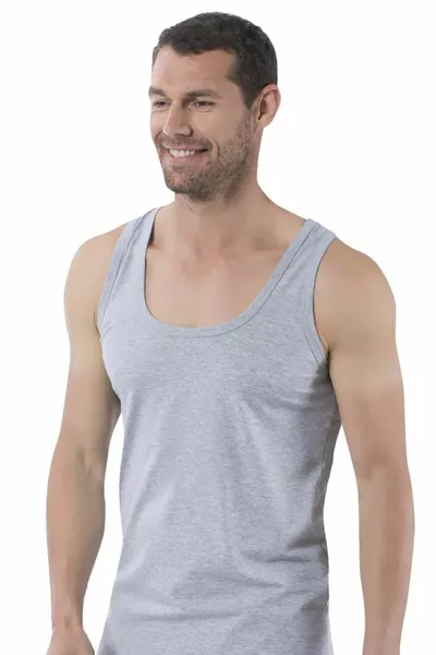 Débardeur en coton gris pour homme 6 pcs