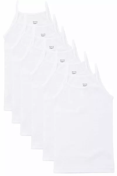 Girls' Cotton Tank Top with Spaghetti Straps, Pack of 6