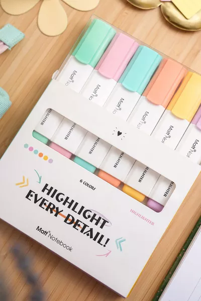 Набор из 6 пастельных флуоресцентных маркеров