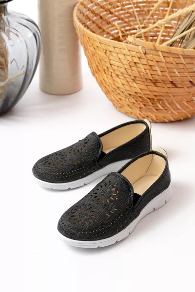 Women's Laser Cut Casual Shoes Mom Work-Office Orthopedic Everyday Flats