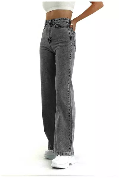 بنطلون جينز بالازو ليزي فيومي باور مع ليكرا، خصر عالي جدًا وواسع