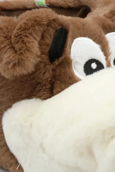 Tw Kahve Blanc Bobby Pantoufles Douces pour Femmes avec Motif Animal