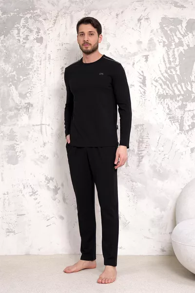 D'S Maschio % Памук % Еластан Пижама с раменни детайли и мека тъкан ЧЕРНО
