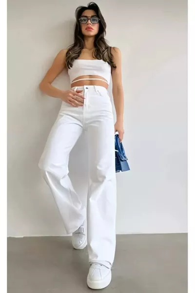 Christian 's Palazzo Loose Fit Wide Leg Super High Waist Jeans