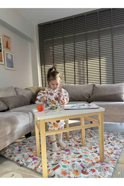 3-6 Anni, Zoo, Impermeabile, Lavabile in Lavatrice, Grembiule a Maniche Lunghe per Attività dei Bambini, Pittura Attività